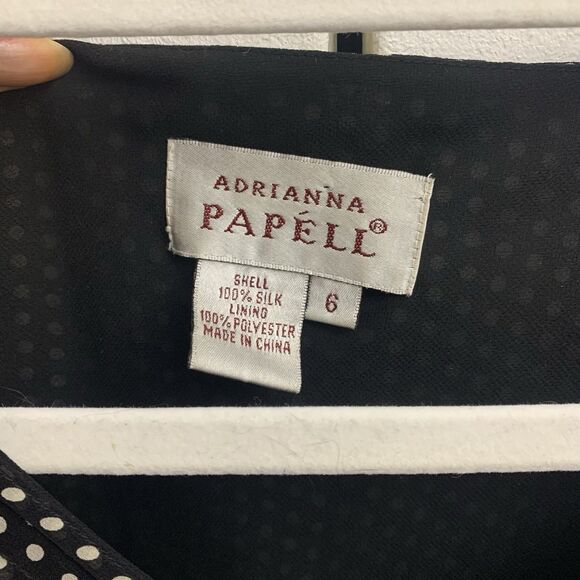 Vintage Adrianna Papell woman polka dot silk dress 100%silk - Picture 4 of 7